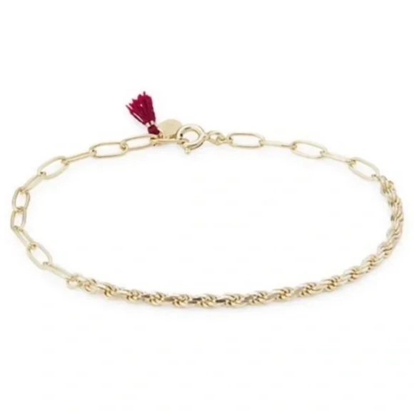 NEW Shashi So Twisted 18K Yellow Gold Vermeil Chain Bracelet - Picture 3 of 5